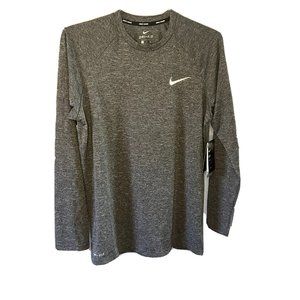 Nike Mens Long Sleeve Hydroguard Swim Shirt UPF 40+ Grey Small NESSA590-001 NWT